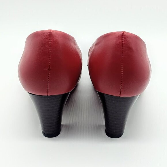 Rinnati Karen Red Stacked Heel Pumps - Size 5.5 - Picture 5 of 10